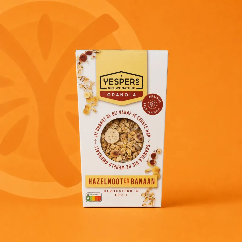 [FG_HAZ_BAN_400G] Granola Hazelnoot & Banaan (400g)
